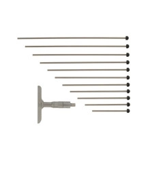 Micrómetro de Profundidad 0-100 mm 0.01 mm (con varillas intercambiables) 129-115