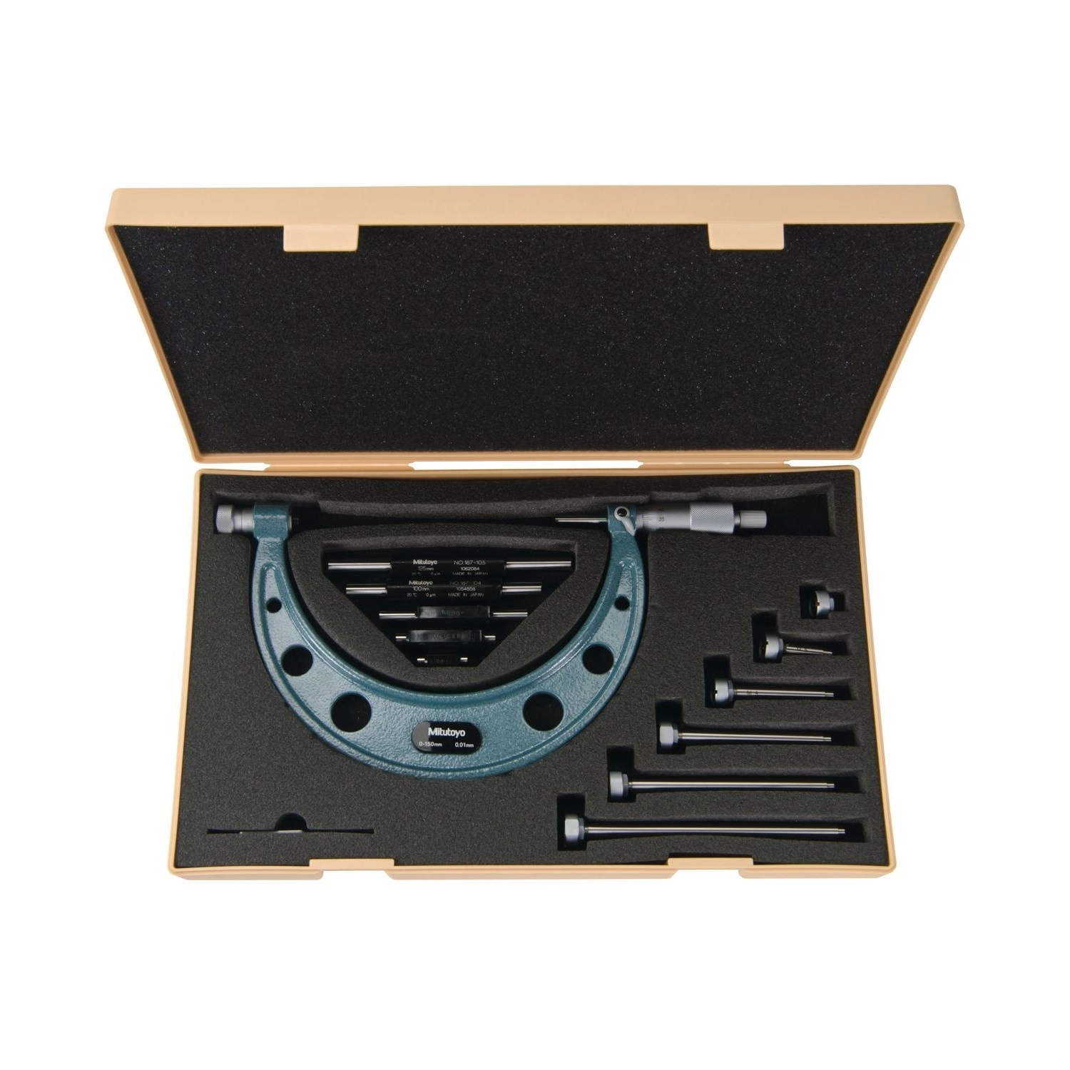 Micrómetro externo 0-150 mm 0.01 mm con topes intercambiables 104-135A - Mitutoyo Tienda Oficial | Producto Original