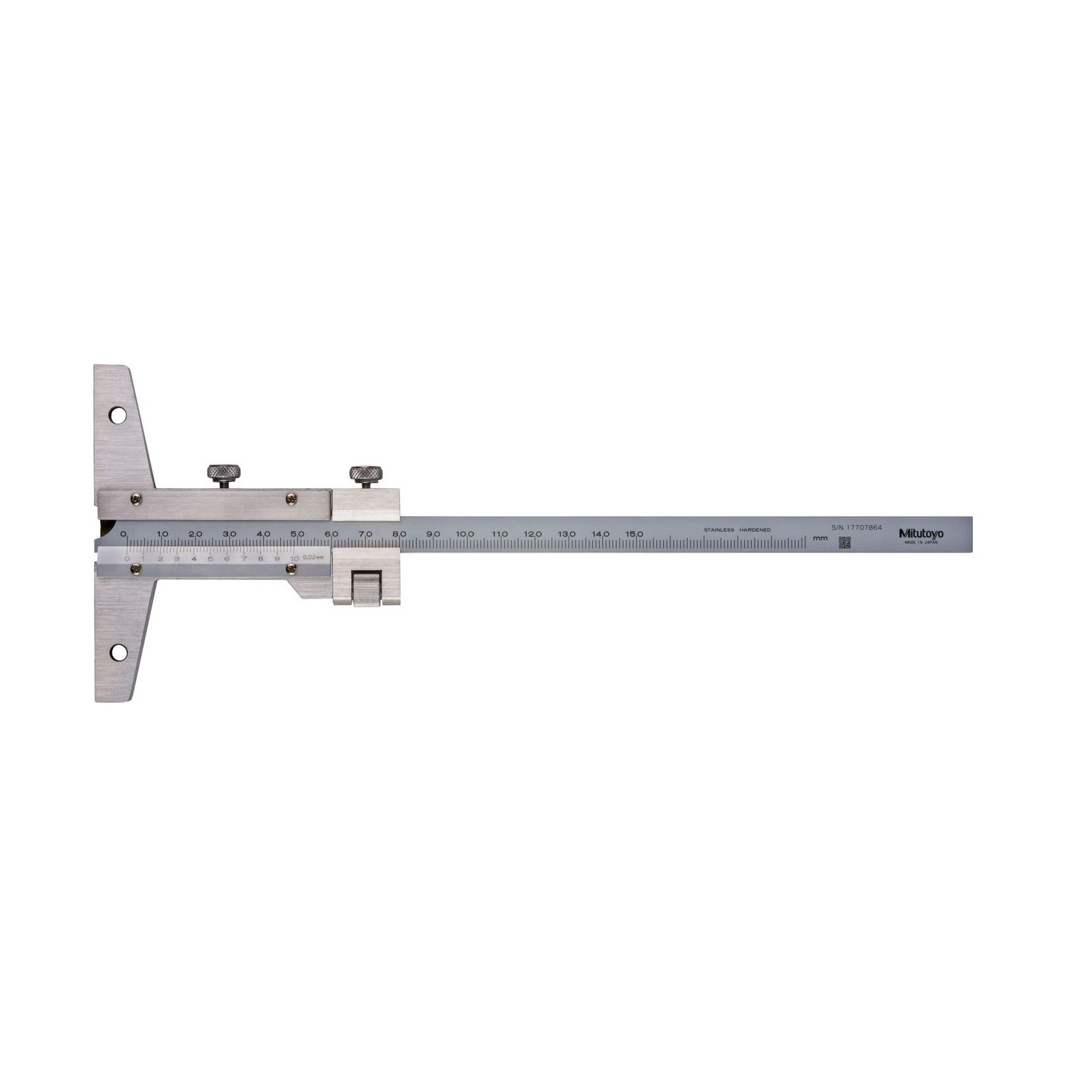 Pie de Rey de Profundidad Vernier Mitutoyo 150 mm 0,02 mm con Ajuste Fino 527-101 - Tienda Oficial | Producto Original