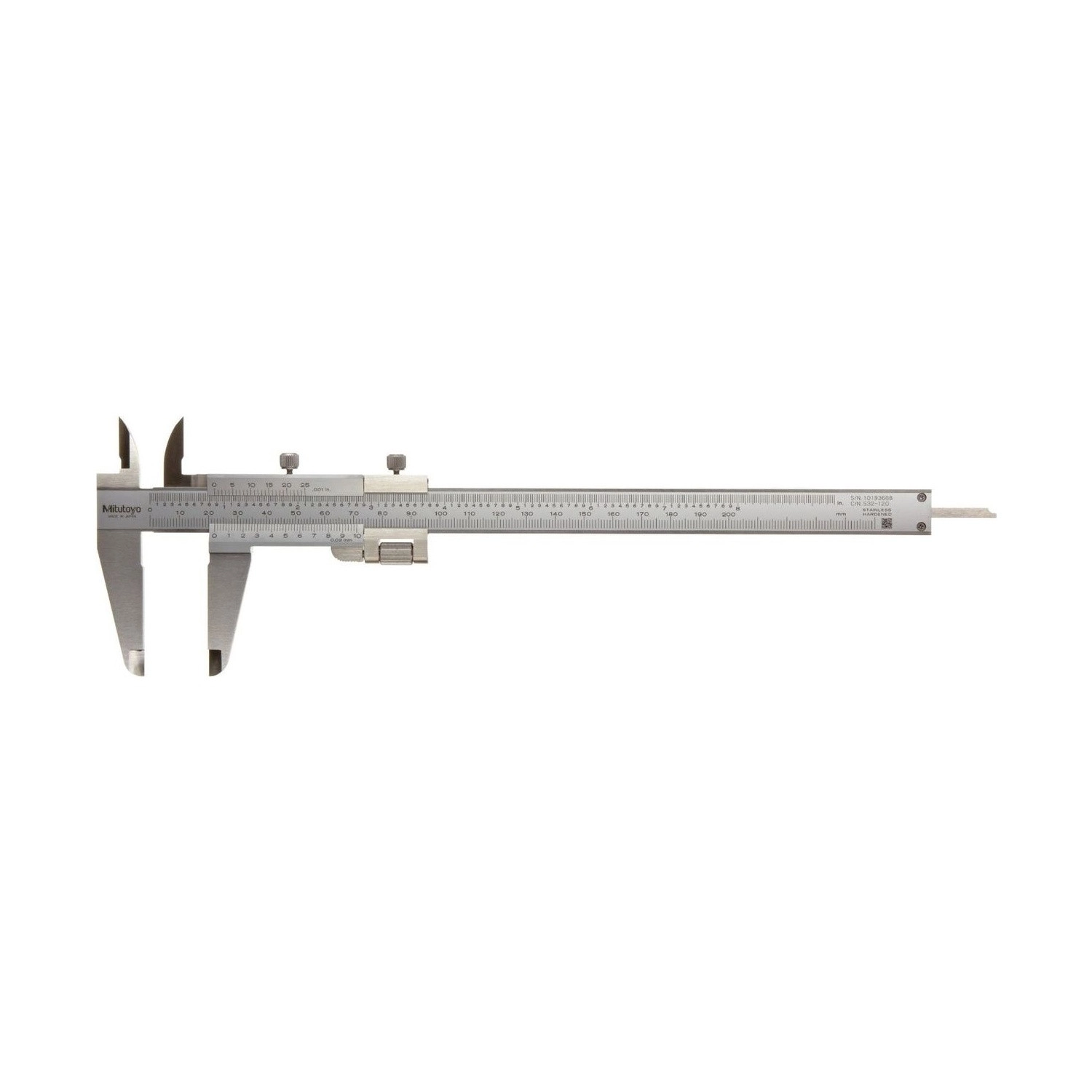 Pie de Rey Analógico Universal Mitutoyo 180 mm 0,02 mm con Ajuste Fino 532-120 - Tienda Oficial | Producto Original
