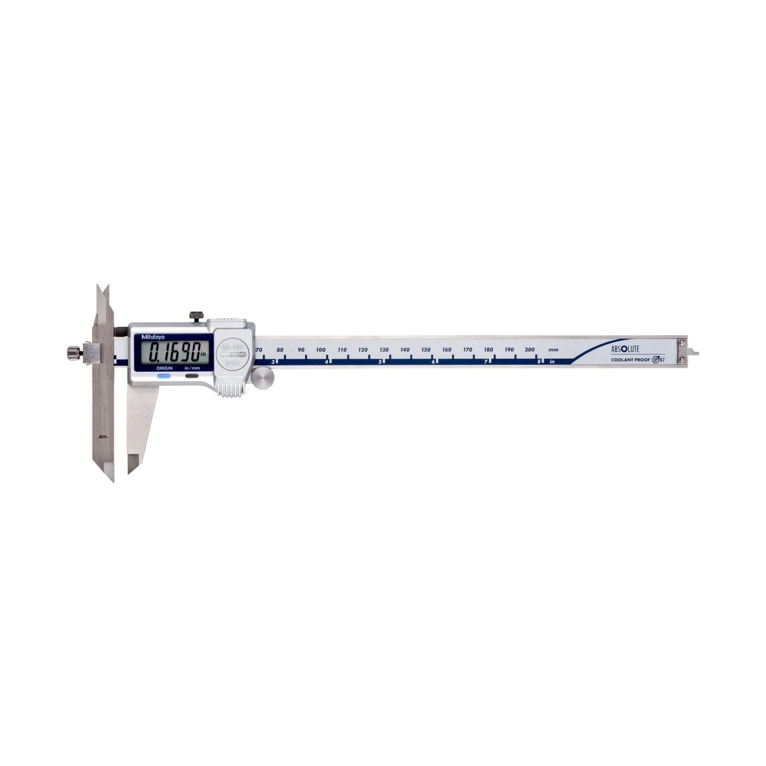 Pie de Rey Digital ABSOLUTE Mitutoyo 200 mm 0,01 mm con Mordazas Offset 573-702-20 IP67 - Tienda Oficial | Producto Original