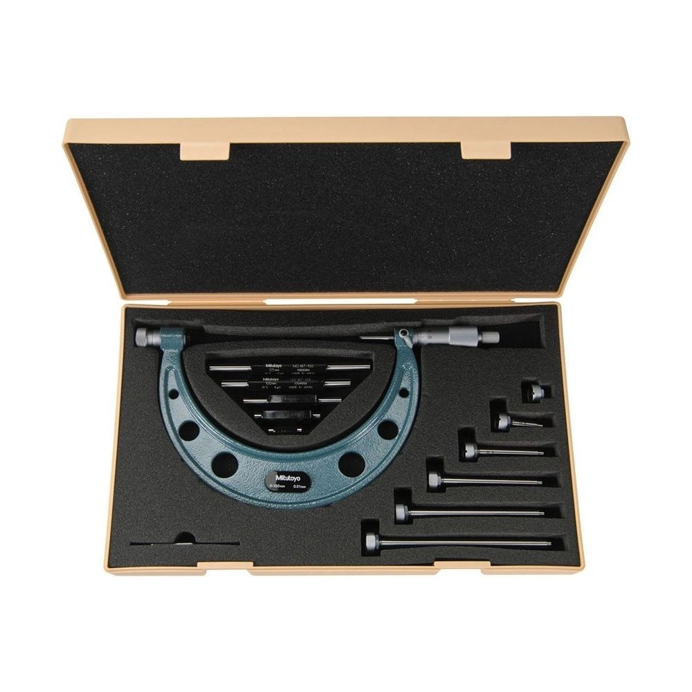 Micrómetro externo 0-100mm 0.01mm con topes intercambiables 104-139A - Mitutoyo Tienda Oficial | Producto Original