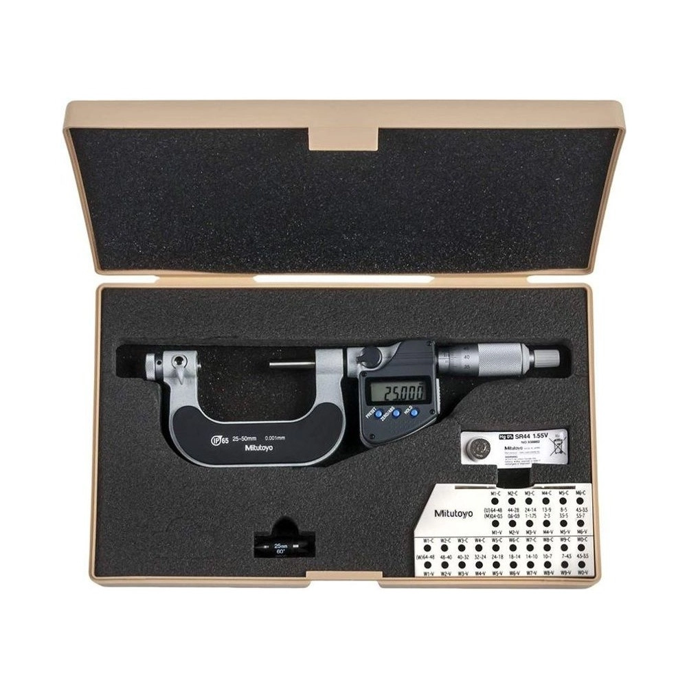 Micrómetro digital externo para roscas de 25-50 mm / 0.001 mm (tapas / puntas intercambiables se venden por separado) - 326-252-30 - Mitutoyo Tienda Oficial | Producto Original