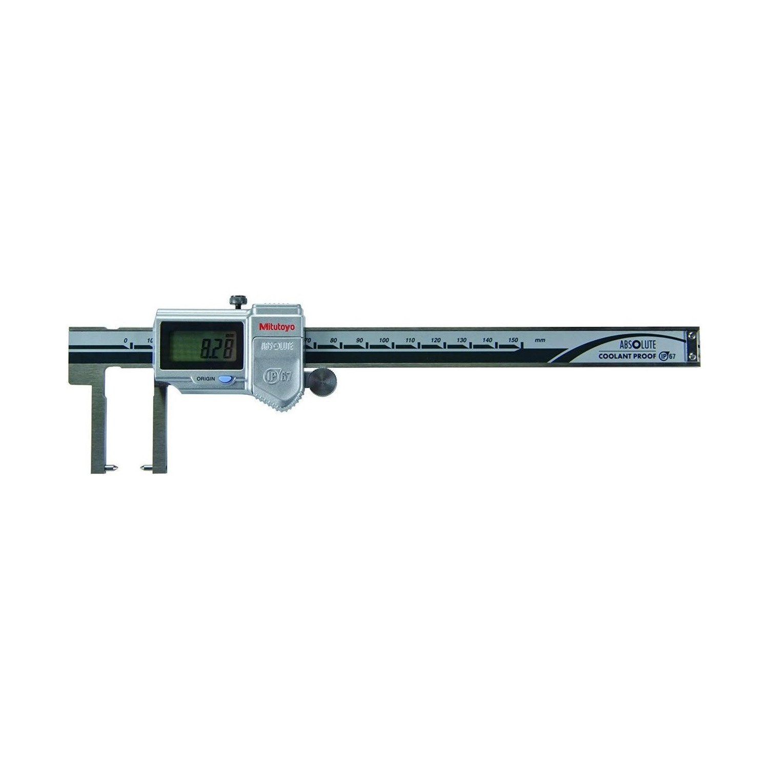 Pie de Rey Digital ABSOLUTE Mitutoyo 150 mm 0,01 mm con Puntas tipo Cuello 573-652-20 IP67 - Tienda Oficial | Producto Original